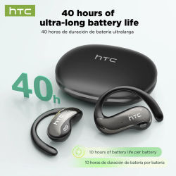 Auriculares Inalámbricos Bluetooth HTC NE19, Auriculares Deportivos de Oreja Abierta, Bajos Potentes, Resistentes al Agua, con Gancho para la Oreja, Auriculares Estéreo Bluetooth