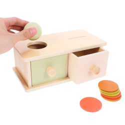 Moneda Montessori y lanzamiento, clasificación de formas de colores, juguetes para bebés a juego, caja permanente de objetos 2 en 1, regalo para niños pequeños