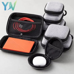Bolsa organizadora de electrónica portátil para auriculares, cargador de Cables, disco duro, carcasa dura EVA con cremallera, Estuche De Viaje, bolsa de transporte
