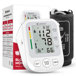 Monitor de Presión Arterial LinkSun 2005-1, Tensiómetro de Brazo, Dispositivo Digital Automático para Medir la Presión Arterial, Monitor de Frecuencia Cardíaca y Pulso