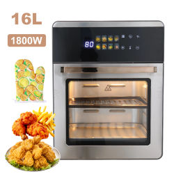 Freidora de Aire de 1800W y 16L 360 ° Horno Asador Halógeno Sin Aceite, Freidora Eléctrica Multifuncional para Cocina Doméstica y Alimentos para Bebés