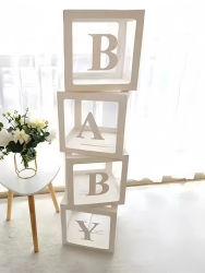 Caja de letras transparente personalizada, decoración para fiesta de cumpleaños de A-Z, Baby Shower, primer niño y niña, 25/27cm
