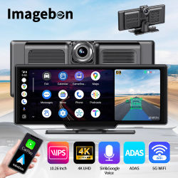 Imagebon H13 Pro 10,26 "4K ADAS inalámbrico CarPlay y Android Auto Dash Cam GPS 24h Monitor de estacionamiento visión nocturna espejo retrovisor