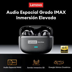 Lenovo LE208 TWS Bluetooth 6.0 Auriculares inalámbricos de cuero Auriculares estéreo con cancelación de ruido ENC Auriculares para juegos de baja latencia de 38 ms