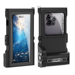 Shellbox recién actualizado IP68 Bluetooth Control 15M/50 pies buceo/fotografía de natación buceo profesional funda de teléfono impermeable