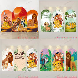 Funda para Arco de Baby Shower de El Rey León, Personalizada, Elástica, de Spandex, con Diseño de Simba, Timon, Pumbaa, Rafiki y Hakuna Matata