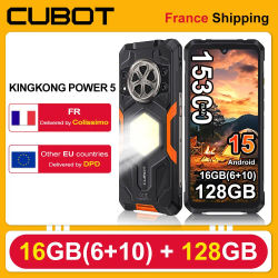 CUBOT KingKong Power 5 Smartphone resistente G100 Android 15,15300mAh 6,88" 120Hz, 16GB RAM (6+10), 128GB ROM, 64MP Camping Light Phone