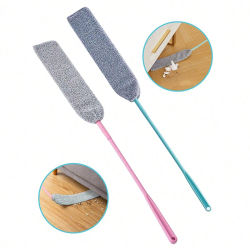 1 plumeros para limpieza, plumero de suelo con poste de extensión, cabezal de microfibra flexible, limpiador lavable, plumero para parte inferior de muebles