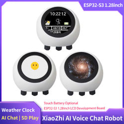 DeepSeek XiaoZhi AI Chat de voz Robot ESP32-S3 1,28 pulgadas LCD Placa de desarrollo batería táctil opcional SD Play reloj meteorológico