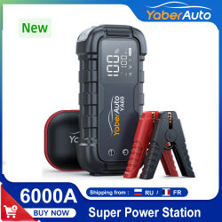 Arrancador de batería de coche 6000A, cargador de batería de coche PD45W de 150W CC, pantalla LED 3,3, cargador de batería de linterna de 600 lúmenes, dispositivo de arranque súper