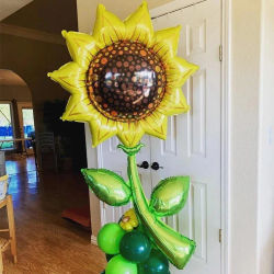 Hermosos globos de aluminio con forma de flor, decoración para fiesta de cumpleaños, girasol rosa, decoración colorida para el hogar, vacaciones, Baby Shower