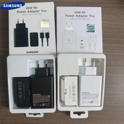 Cargador de Pared Samsung de 65W con 3 Puertos de Carga Súper Rápida, para Samsung Galaxy S26 S25 Ultra Plus S24 S23 S22 Zfilp A56 A36, Cable 5A