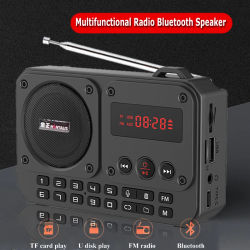 Mini Radio FM portátil, Radios multifuncionales, grabadora de altavoz Bluetooth con pantalla LED, carpeta de conmutación, tarjeta TF, reproducción de disco U