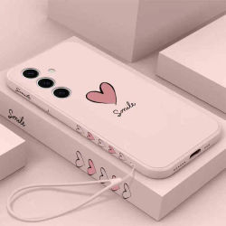 S25 Simple love Liquid cordón funda de teléfono de silicona para Samsung S25 S25Ultra S25Plus cubierta