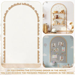 Arco Decorativo de Madera Rústica para Pared, Marco de Madera sin Acabado para Manualidades, Adorno Festoneado, Moldura para Muebles, Decoración para Habitación Infantil