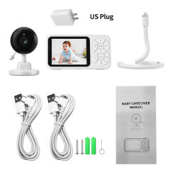 DANMINI Monitor para Bebés de 3.5 Pulgadas 720P con Visión Nocturna, Detección de Temperatura, Intercomunicador Bidireccional, Cámara de Seguridad para Bebés