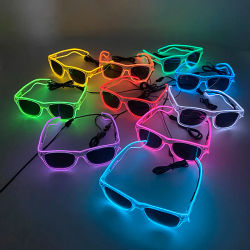 1 unidad de gafas LED iluminadas, gafas de sol brillantes, gafas de neón con alambre EL que brillan en la oscuridad, suministros para fiestas, recuerdos de fiesta de neón para adultos