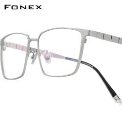 Montura de gafas FONEX de titanio puro para hombre, montura de gafas de diseño de marca, gafas cuadradas completas japonesas ultraligeras de alta calidad 85658