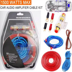 Kit de cableado de altavoces de Audio de 1500W, Cable de subwoofer de coche 8GA, portafusibles de 60 amperios, cables de instalación de altavoz 18GA para modificación de coche