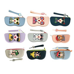 Estuche de Silicona para Gafas, Portátil y Moderno, para Gafas de Sol, Funda Protectora para Gafas, Bolsa Colgante
