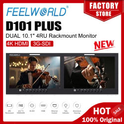 FEELWORLD D101 PLUS Monitor dual de montaje en rack 4RU de 10,1" 4K HDMI SDI 1920x1200IPS