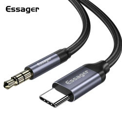 Essager-Adaptador de conector Usb C a auxiliar de 3,5mm, Cable divisor de Audio de 3,5 Mm para altavoz y auriculares, para Huawei, Xiaomi Mi 10t