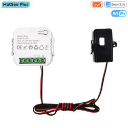 Tuya Smart Life WiFi medidor de energía Digital 80A con Sensor de abrazadera CT aplicación Monitor en tiempo Real consumo de energía 110V 240V 50/60Hz