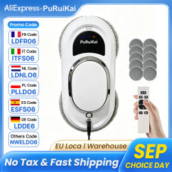 PuRuiKai 01 Robot Inteligente para Limpieza de Ventanas, Limpieza de Ventanas Totalmente Automática, Cuerda de Escalada de 5 Metros, Cable de Extensión de 4 Metros, Modelo Más Vendido