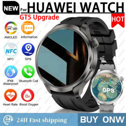 Para Huawei nuevo reloj inteligente Ultra HD de 1,85 pulgadas hombres mujeres NFC GPS pista Bluetooth llamada brújula ritmo cardíaco deporte Fitness Smartwatch