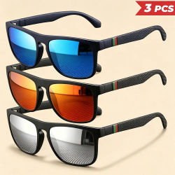 3 pares de gafas de sol polarizadas Fantasy Square, antideslumbrantes, con protección UV400, de marca de diseñador, para verano, fiestas, conducción, pesca, regalo de Navidad