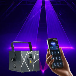 Proyector Láser de Animación D, 5w RGB, Conexión Bluetooth, Aplicación iOS y Android, DMX, DJ, Discoteca, Boda, Actuación en Vivo