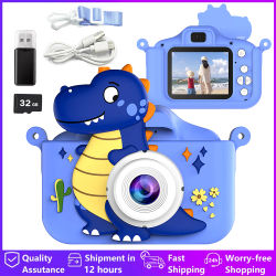 Mini cámaras para niños, bonita cámara Digital para niños con tarjeta de 32G, juguetes educativos, grabación de vídeo HD de 1080p para regalos de cumpleaños de bebés