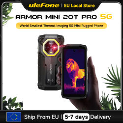 Ulefone Armor Mini 20T Pro 5G TÉRMICO POR FLIR ® Teléfono Resistente de 4.7 Pulgadas, Teléfono Inteligente Android 15 con 256 GB de ROM, Teléfono Móvil con Imagen Térmica