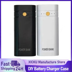 5V 2A 6000mAh 2X 18650 USB tipo C funda de cargador de batería para teléfono carga electrónica DIY no incluye baterías caja de banco de energía