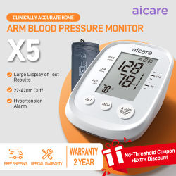 Aicare-monitor de presión arterial Digital médico, medidor automático de brazo superior PR, monitores BP portátiles ajustables con puño grande para uso doméstico