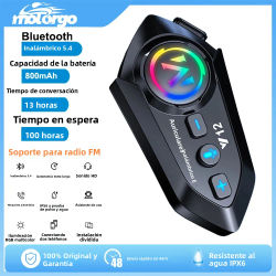 Auriculares Bluetooth 5.4 para Casco, Kit de Llamadas Manos Libres Inalámbrico para Motocicleta, Auriculares Impermeables con Reproductor de Música MP3 y Altavoz para Moto
