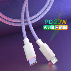 Cable PD USB C de 20W para iPhone 14 13 12 Pro Max 11 8 7 Plus 6 XS Cable de USB-C de carga rápida para iPad AirPods Pro 2 Cable de datos 1/2M