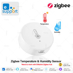 EWelink-Sensor inteligente Zigbee de temperatura y humedad, Control por aplicación, termómetro interior, Monitor, automatización del hogar, funciona con Alexa y Google