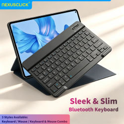 Teclado Inalámbrico Bluetooth NexusClick Compatible con iPad de 10.ª Generación, iPad Pro de Todos los Tamaños, PC, Samsung, Xiaomi, Tabletas Android