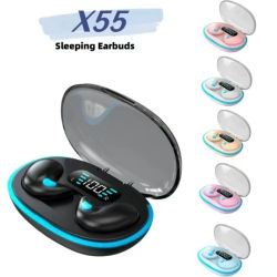 Auriculares para dormir X55, auriculares inalámbricos Bluetooth, auriculares supraaurales con Bluetooth, auriculares con cancelación de ruido de graves, estéreo Hi-Fi