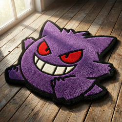 Alfombra Kawaii Gengar | Alfombra Personalizada de Pokémon Anime para Decoración de Dormitorios y Salas de Juego | Regalo Perfecto para Gamers y Fanáticos del Anime