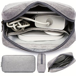 Bolsa de almacenamiento de accesorios digitales, organizador de viaje portátil con cremallera, resistente al agua, para Cable, cargador de datos, auriculares, disco U