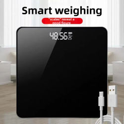 Báscula Inteligente Bluetooth - Báscula Digital Inalámbrica Inteligente y Precisa. Báscula de Baño Inteligente Recargable por USB para Medir el Peso Corporal