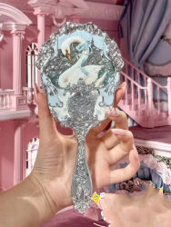 Swan Ballet Series Bolsa de almohada periférica Barrettes Perfume Caja de almacenamiento de espejo de mano