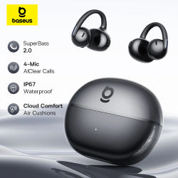 Auriculares Inalámbricos Baseus Bowie MC2 AIR con Clip, Auriculares Bluetooth 6.0, Diseño Abierto, 4 Micrófonos ENC, Auriculares Deportivos