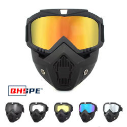 Casco protector UV400 para motocicleta y bicicleta, máscara mecánica, gafas de sol para Motocross, gafas de esquí para ciclismo a prueba de viento con boquilla