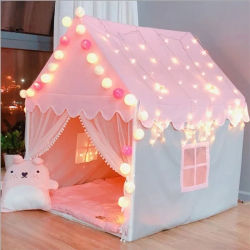 Tienda portátil para niños, tienda plegable Tipi, casa de juegos para bebés, Castillo de fiesta de princesa rosa para niñas grandes, decoración para habitación de niños plegable