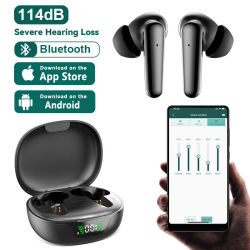Audífonos digitales para personas mayores, sordera, 12 canales, Control por aplicación, amplificador de sonido Bluetooth, reducción de ruido