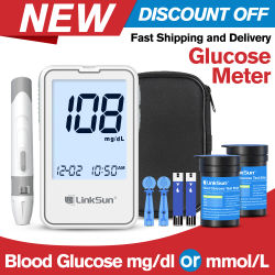 G-425-2 Linksun medidor de glucosa en sangre 50/100 Uds tiras reactivas dispositivo médico de prueba de Diabetes Monitor de glucómetro Digital de azúcar en sangre