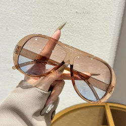 Nuevas Gafas de Sol Redondas Grandes Vintage para Mujer y Hombre, Gafas de Sol de Piloto, Gafas de Sol Circulares Ovaladas para Hombre y Mujer
